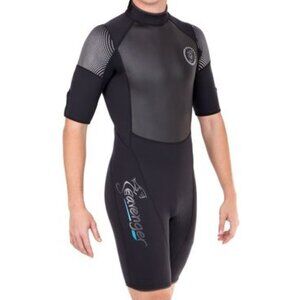 Seavenger Black Men's Navigator 3mm Shorty Triathlete Swim Surf Wetsuit XL NWOT